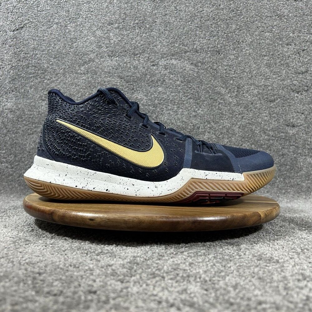 Nike Kyrie 3 852395-400 Men’s Size 11.5 Obsidian Metallic Gold Basketball Shoes